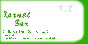 kornel bor business card